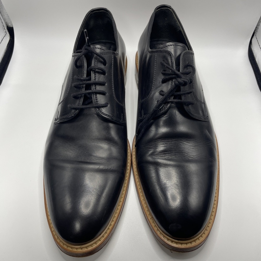 Crosby Square Stevens Men's Black Leather Derby Oxford Shoes Size 11.5 Dressy - Picture 2 of 8